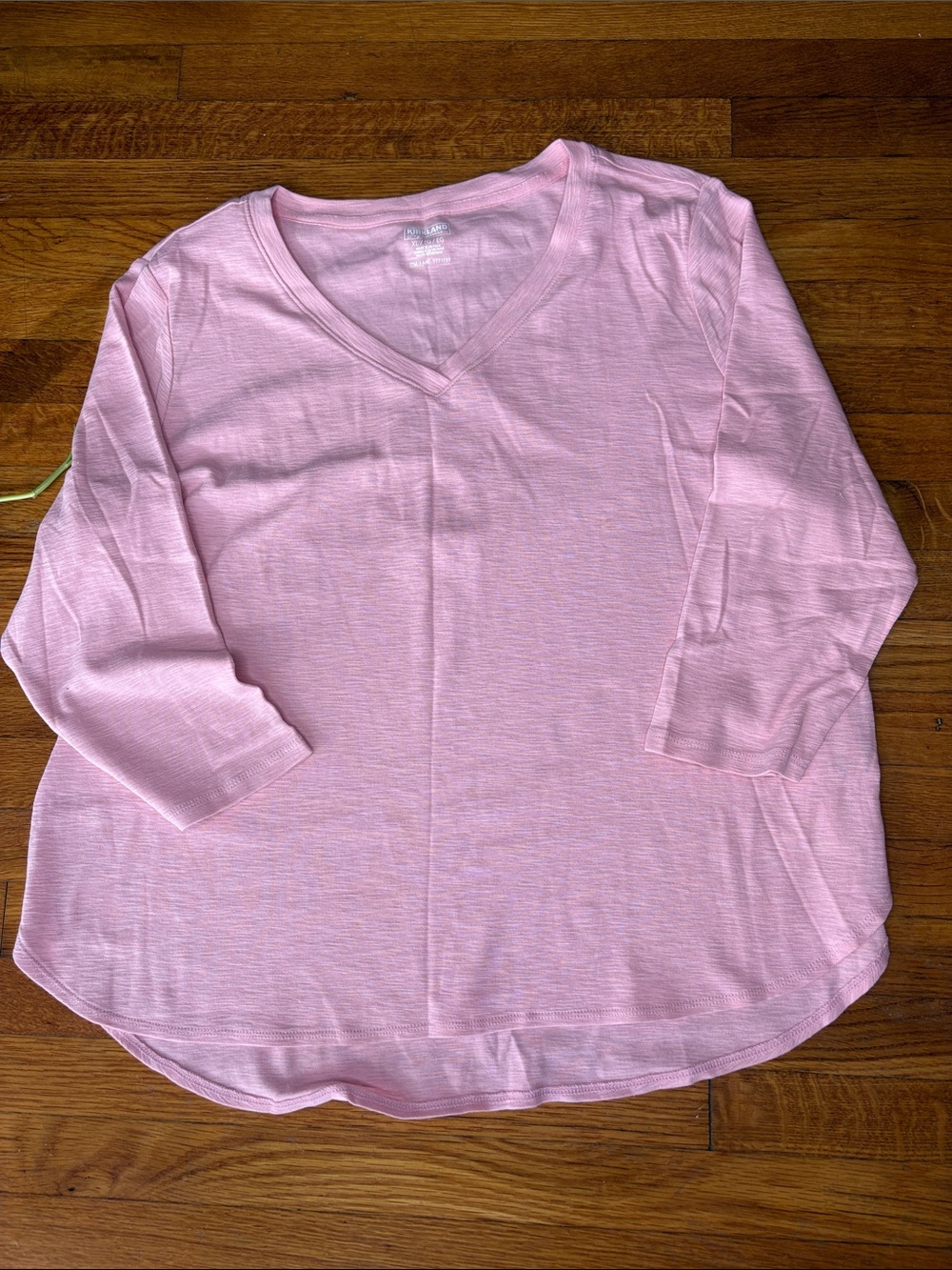 Kirkland Signature Light Pink V-Neck Long Sleeve Top